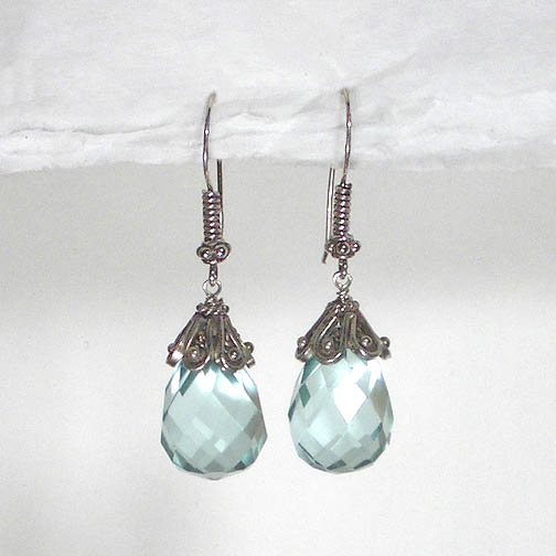 Aqua Quartz Bali Earrings